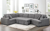 149'' Oversized Large Sectional Sleeper Sofa with Pull Out Bed & Cuddler | 7-Seater L-Shaped Sectional Couch with Chaise Lounge