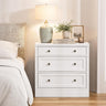 31.5" Oversized Nightstand with 3 Drawers | Light Oak, Ivory White & Walnut