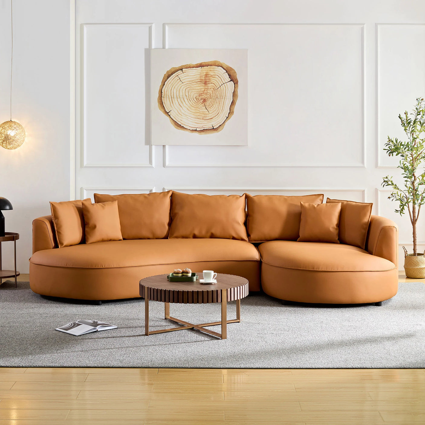 Mareno Leather Sectional Sofa