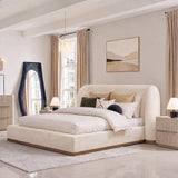 Yechen Bouclé Cloud Bed Frame, Queen & King, Standard or Lift-Up Storage