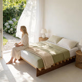 Yechen Solid Oak Platform Bed Frame | Dovetail Joinery, Wooden Slats, No Box Spring Needed