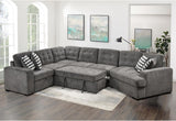 149'' Oversized Large Sectional Sleeper Sofa with Pull Out Bed & Cuddler | 7-Seater L-Shaped Sectional Couch with Chaise Lounge