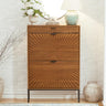 Yechen Shoe Cabinet with Flip Doors, 2 Flip Drawers + Top Drawer, Slim Entryway Organizer for Hallway & Living Room, Walnut