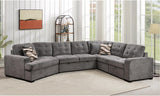 149'' Oversized Large Sectional Sleeper Sofa with Pull Out Bed & Cuddler | 7-Seater L-Shaped Sectional Couch with Chaise Lounge