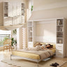 White Queen Murphy Bed with Desk & Dual Cabinets | Yechen Home