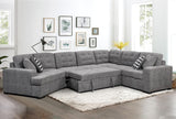 149'' Oversized Large Sectional Sleeper Sofa with Pull Out Bed & Cuddler | 7-Seater L-Shaped Sectional Couch with Chaise Lounge