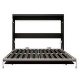 Queen Horizontal Murphy Bed with Desk – Black