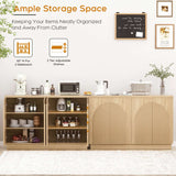 Arched Reeded Design Sideboard Buffet Cabinet