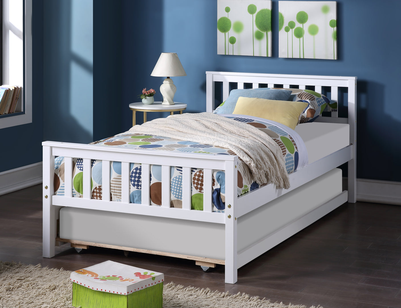 Twin Platform Bed with Trundle