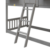 Twin over Twin House Bunk Bed with Roof