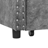 Modern Linen Upholstered Daybed with Double Drawers