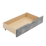 Modern Linen Upholstered Daybed with Double Drawers