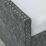 Modern Linen Upholstered Daybed with Double Drawers