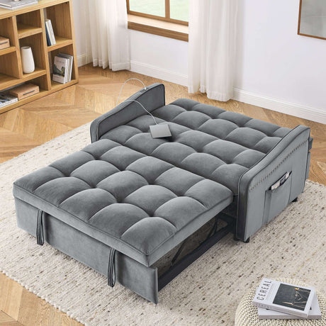 69'' 3-in-1 Folding Convertible Loveseats Sofa Bed