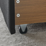 Modern Linen Upholstered Daybed with Double Drawers