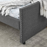 Modern Linen Upholstered Daybed with Double Drawers