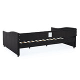 Modern Linen Upholstered Daybed with Double Drawers