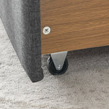 Modern Linen Upholstered Daybed with Double Drawers