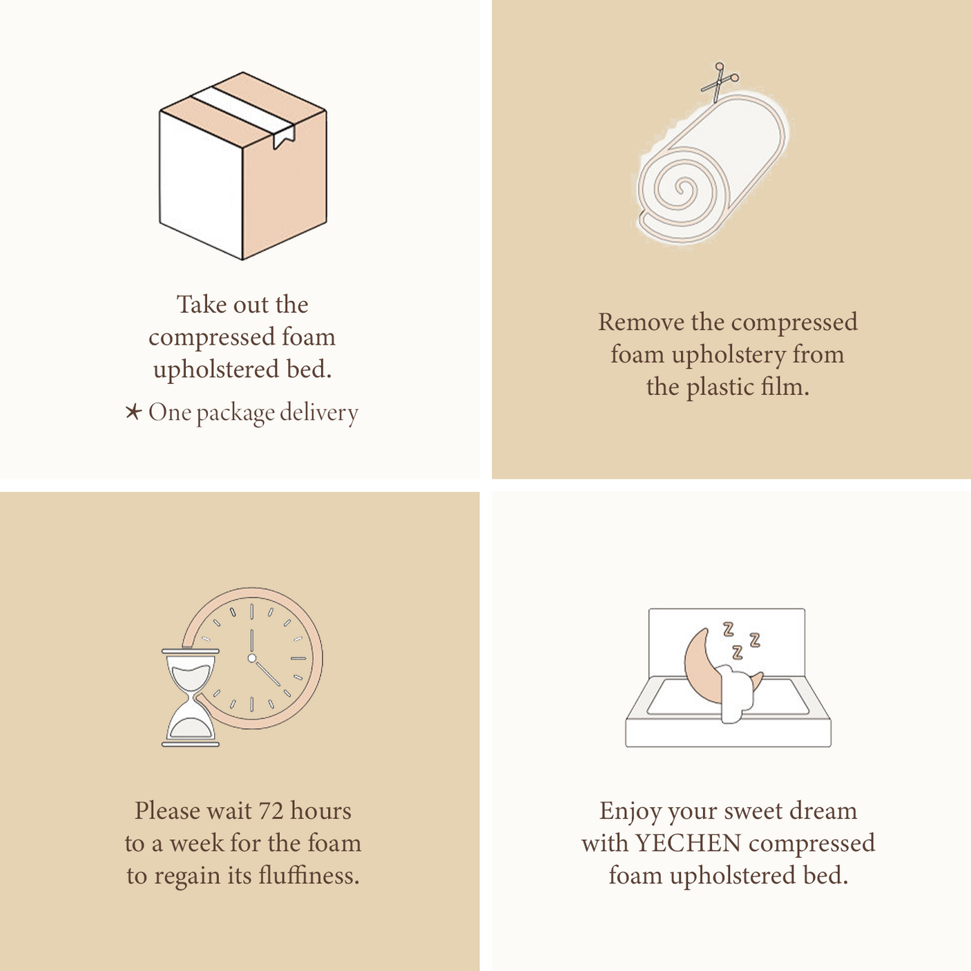 Premium Upholstered Platform Bed Frame with 6.3" Padded Headboard