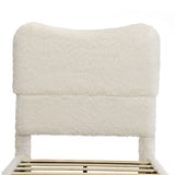 Boho Boucle Cloud Upholstered Platform Bed - Fluffy Soft Bed Frame with Rounded Corners