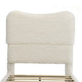 Boho Boucle Cloud Upholstered Platform Bed - Fluffy Soft Bed Frame with Rounded Corners