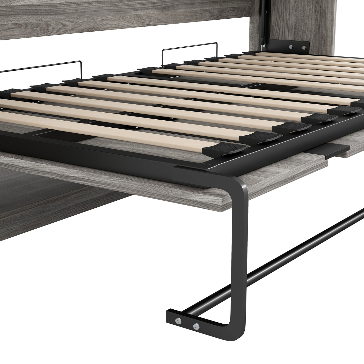 Twin Size Murphy Bed with 3 Drawers and LED Light