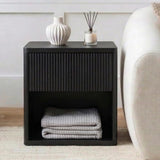 Large Modern Nightstand with Small Built-in Drawers