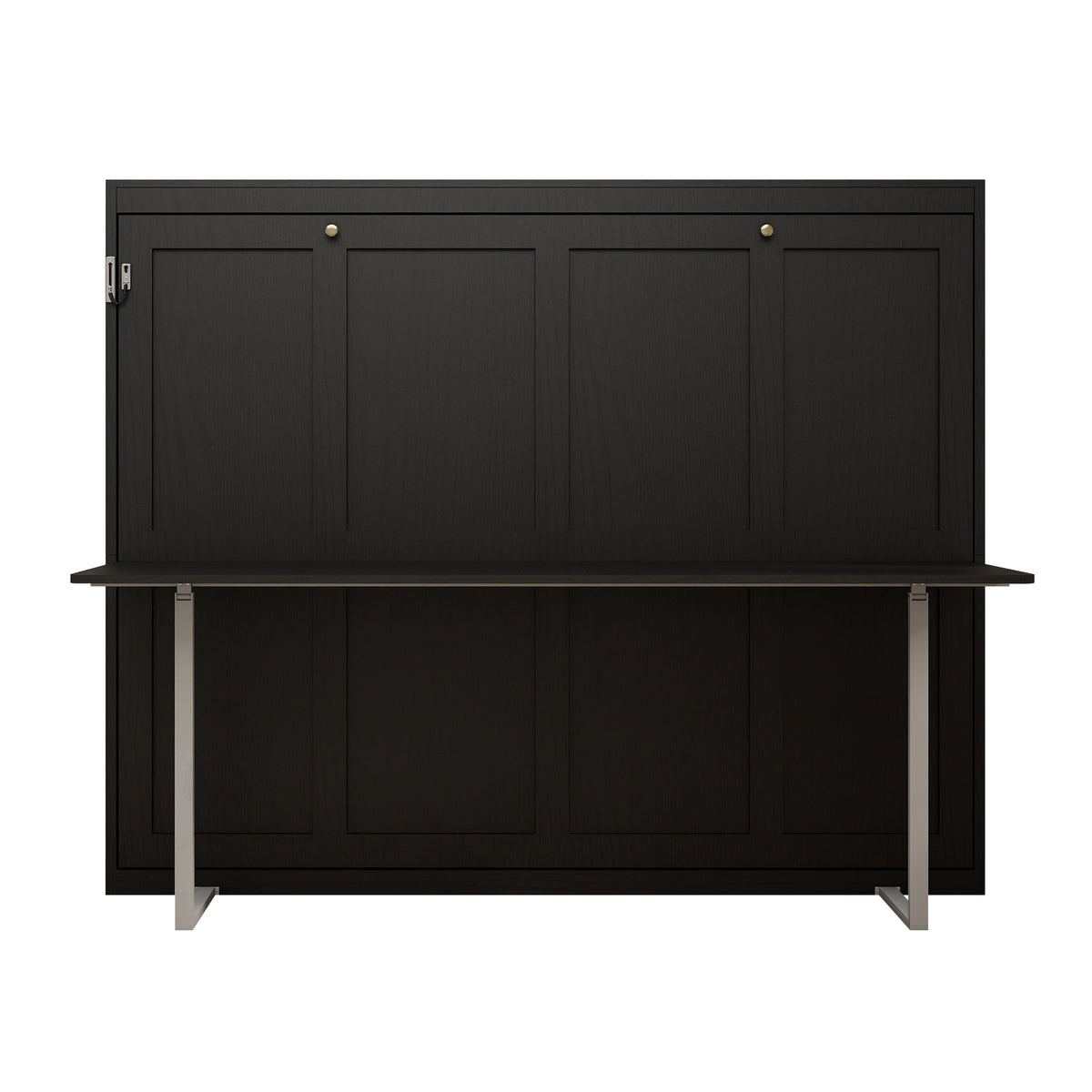Queen Horizontal Murphy Bed with Desk – Black