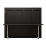 Queen Horizontal Murphy Bed with Desk – Black