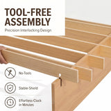 Yechen Solid Oak Platform Bed Frame | Dovetail Joinery, Wooden Slats, No Box Spring Needed