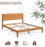 (Pre-Order) Yechen Bamboo Bed Frame | Japandi Platform Bed, 1000lbs, No Box Spring