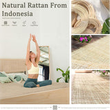 Boho Natural Rattan Headboard Bed Frame with 4 Drawers