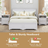 Farmhouse Queen Size Bed Frame with 4 Storage Drawers