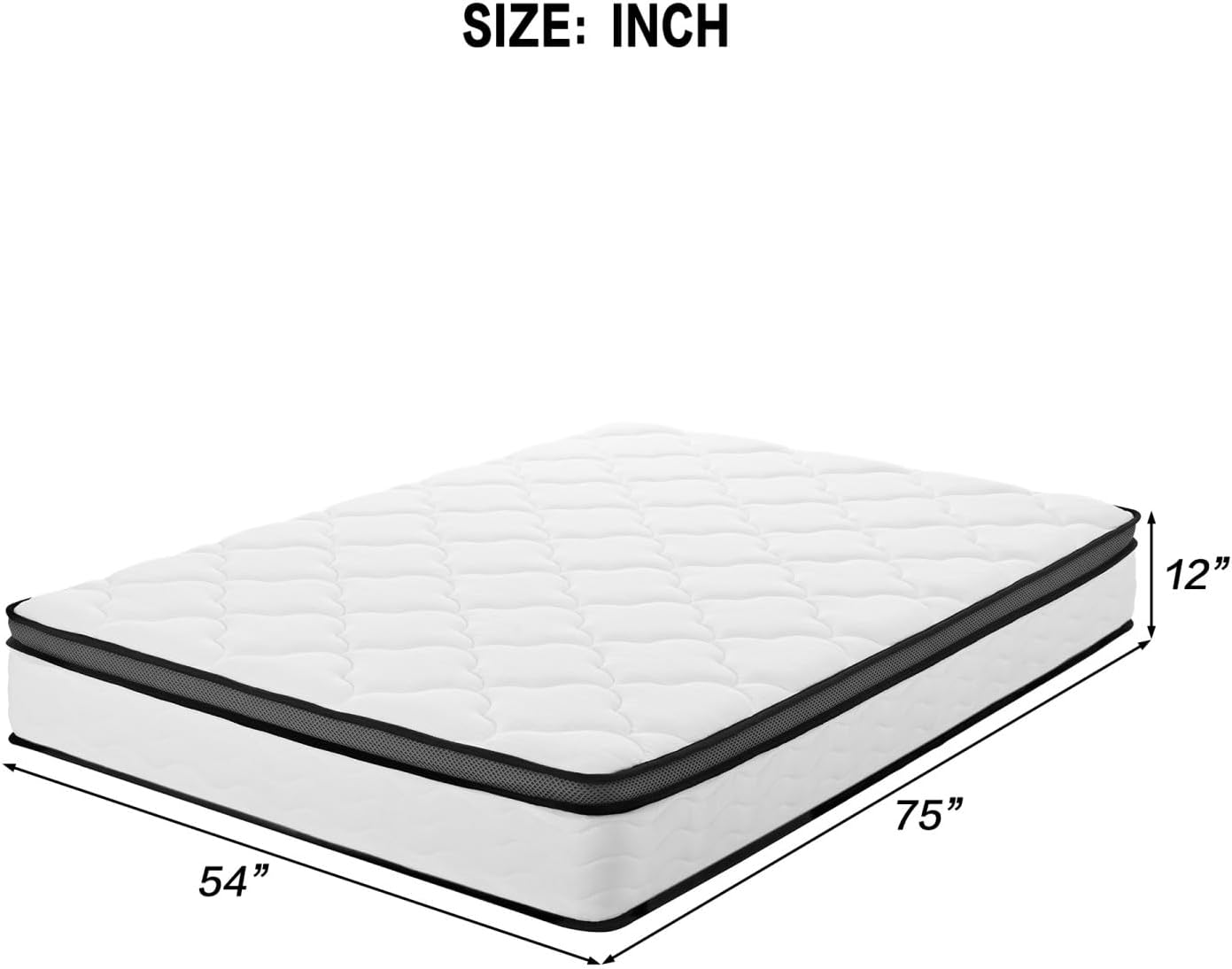 Hybrid Mattress in a Box | Pocket Coils & Memory Foam | Bamboo Cover | Full & Queen, 10" & 12"