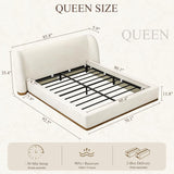 Yechen Bouclé Cloud Bed Frame, Queen & King, Standard or Lift-Up Storage