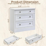 31.5" Oversized Nightstand with 3 Drawers | Light Oak, Ivory White & Walnut