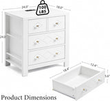 Yechen 3-Drawer Nightstand with USB-C & AC Outlets | Crystal Handles | White & Black