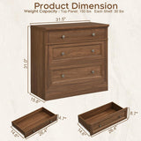 31.5" Oversized Nightstand with 3 Drawers | Light Oak, Ivory White & Walnut
