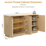 Arched Reeded Design Sideboard Buffet Cabinet