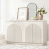 Arched Reeded Sideboard Buffet Cabinet — 55" Wide, 4-Door Modern Storage