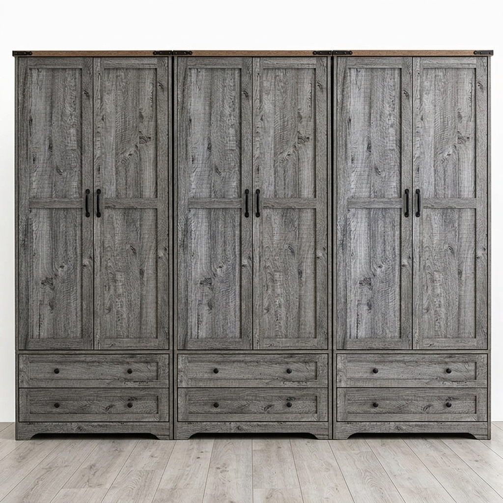 YECHEN 71" Modern Armoire Wardrobe: All-in-One Storage with 2 Drawers & Adjustable Shelves