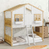 Twin over Twin House Bunk Bed with Roof