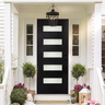 36" x 80" Fiberglass Exterior Door | Black Smooth Finish | Frosted Glass | Left Hand Inswing