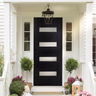 36x80 Black Fiberglass Entry Door with Frosted Glass | Right Inswing