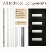 36x80 Black Fiberglass Entry Door with Frosted Glass | Right Inswing