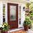 36x80 Red Fiberglass Entry Door – Frosted Glass, Left & Right Hand Inswing | Yechen Home