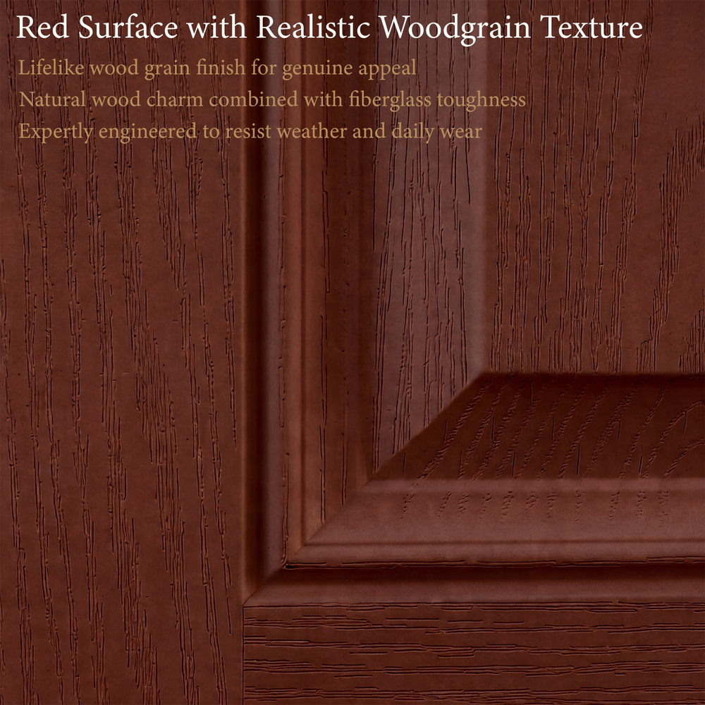 36x80 Red Fiberglass Entry Door – Frosted Glass, Left & Right Hand Inswing | Yechen Home