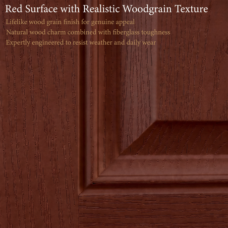 36x80 Red Fiberglass Entry Door – Frosted Glass, Left & Right Hand Inswing | Yechen Home