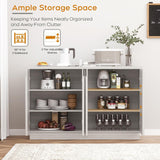 Arched Reeded Sideboard Buffet Cabinet — 55" Wide, 4-Door Modern Storage