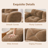 Oversized Modular Tufted Velvet Deep Seat Sofa with Ottomans - 32D Foam, No Assembly Required